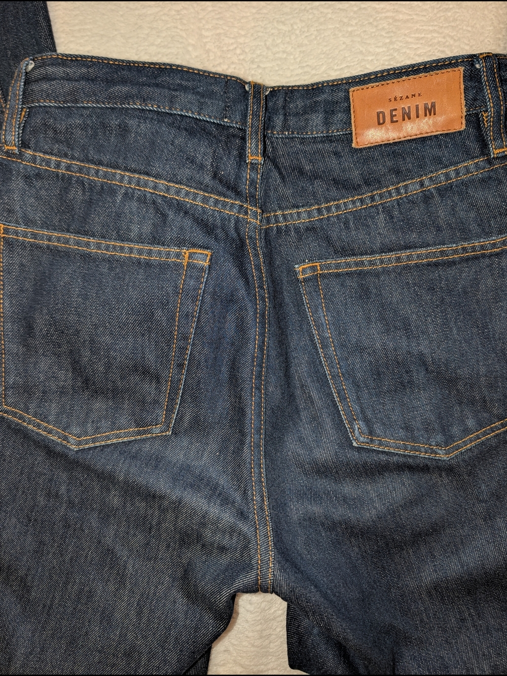 Sezane Dark Blue Straight-Leg Jeans - Picture 7 of 8